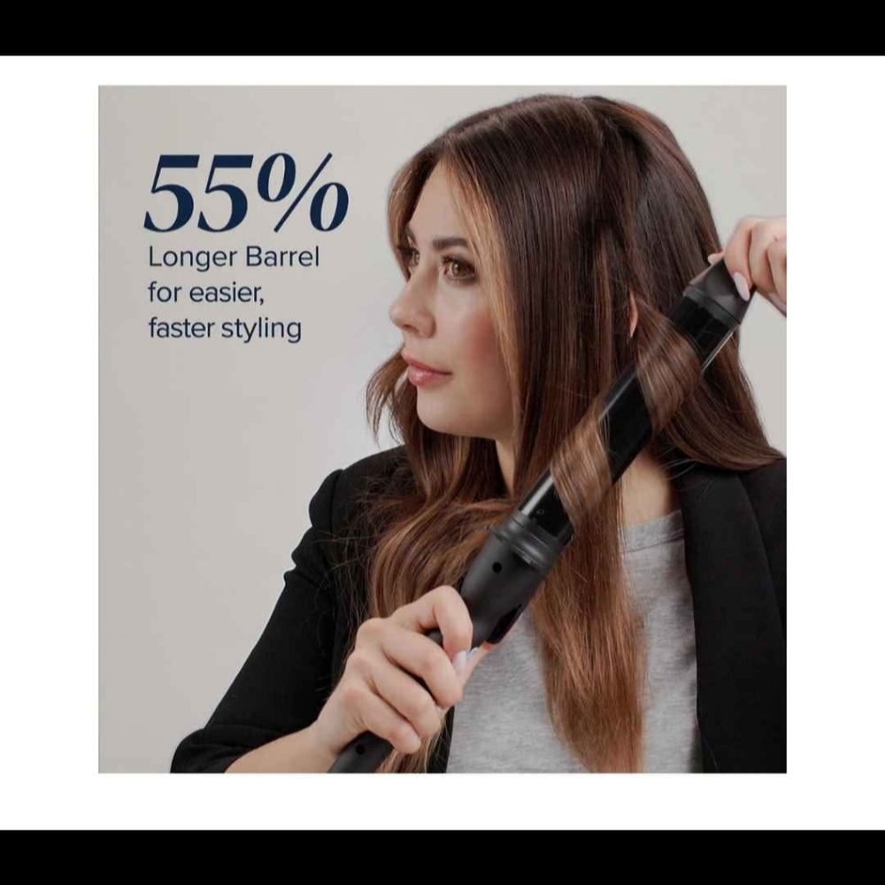 Bio Ionic Black Long Barrel Curling Iron - 1" Pro Styling Tool - Picture 5 of 6